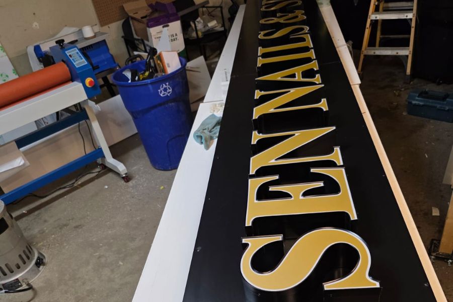 LED channel letters assembly, Sen Nails & Spa, London, Ontario