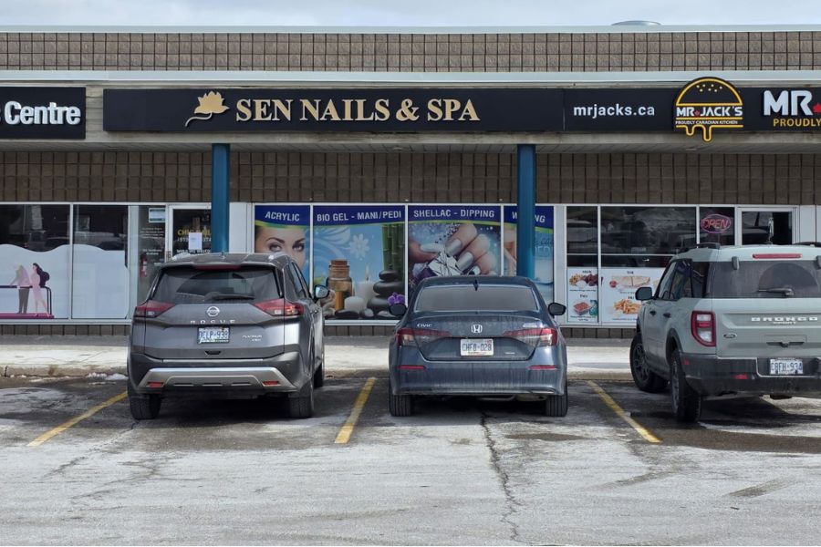 LED channel letters completion, Sen Nails & Spa, London, Ontario